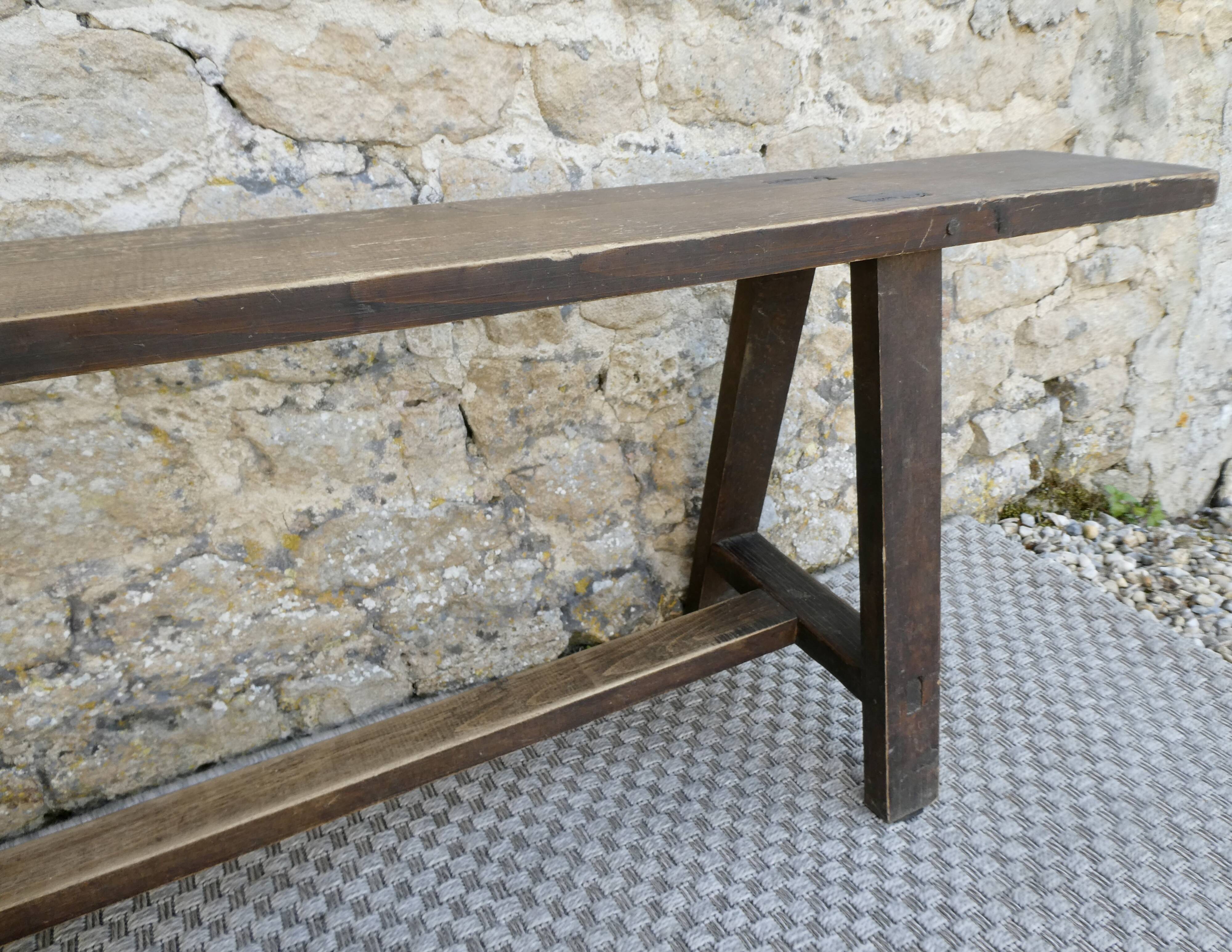 Old solid wood bench, 2 m