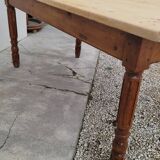 Old rustic farm table 2 drawers 1900s - 1m62