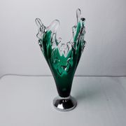 Sommerso vase by seguso in green murano glass, Italy, 1970