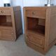 Pair of Art Deco bedside tables in solid oak