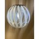 Contemporary transparent and white sphere pendant in murano glass