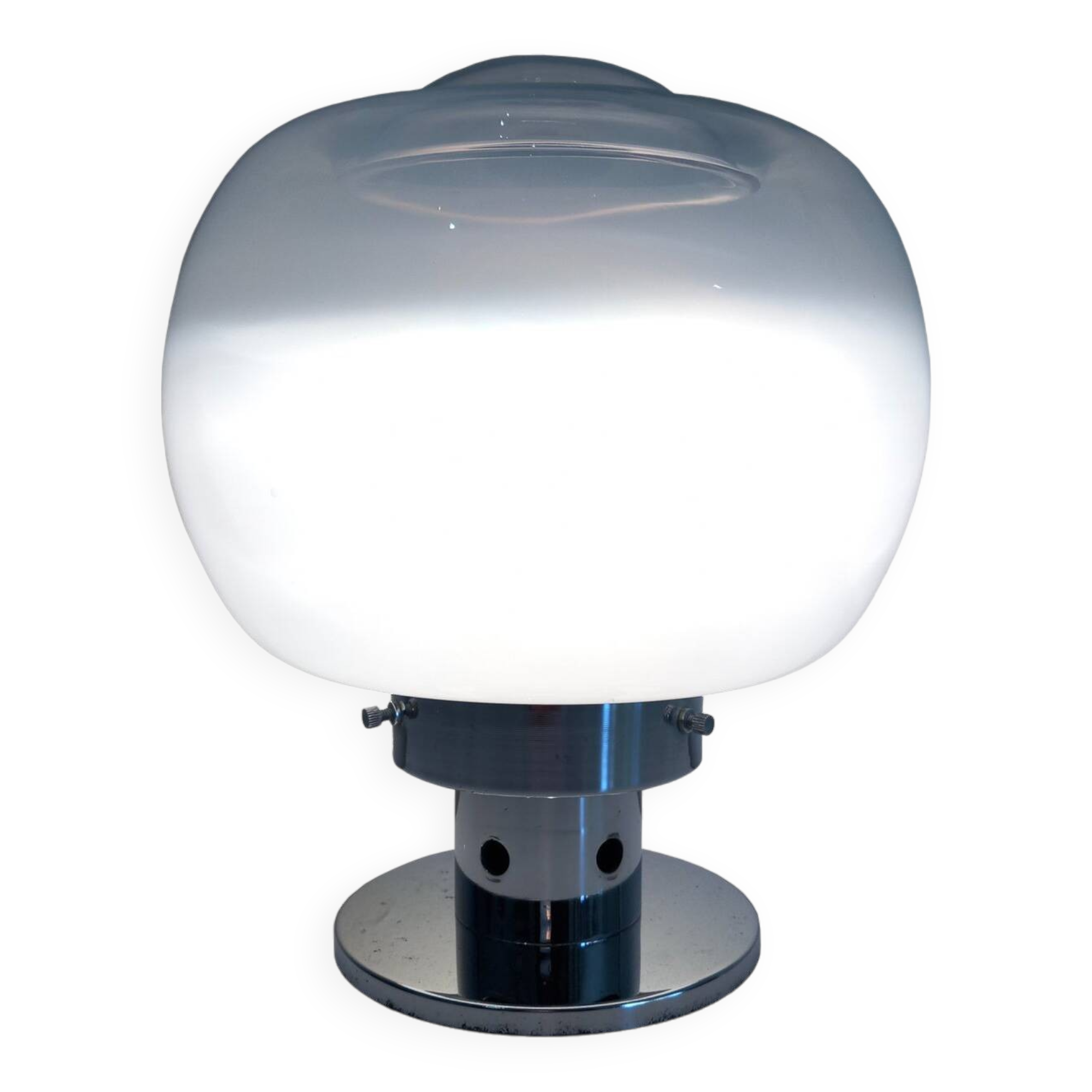 Vintage Table Lamp • Steel & Glass • Murano • Space Age • 1970