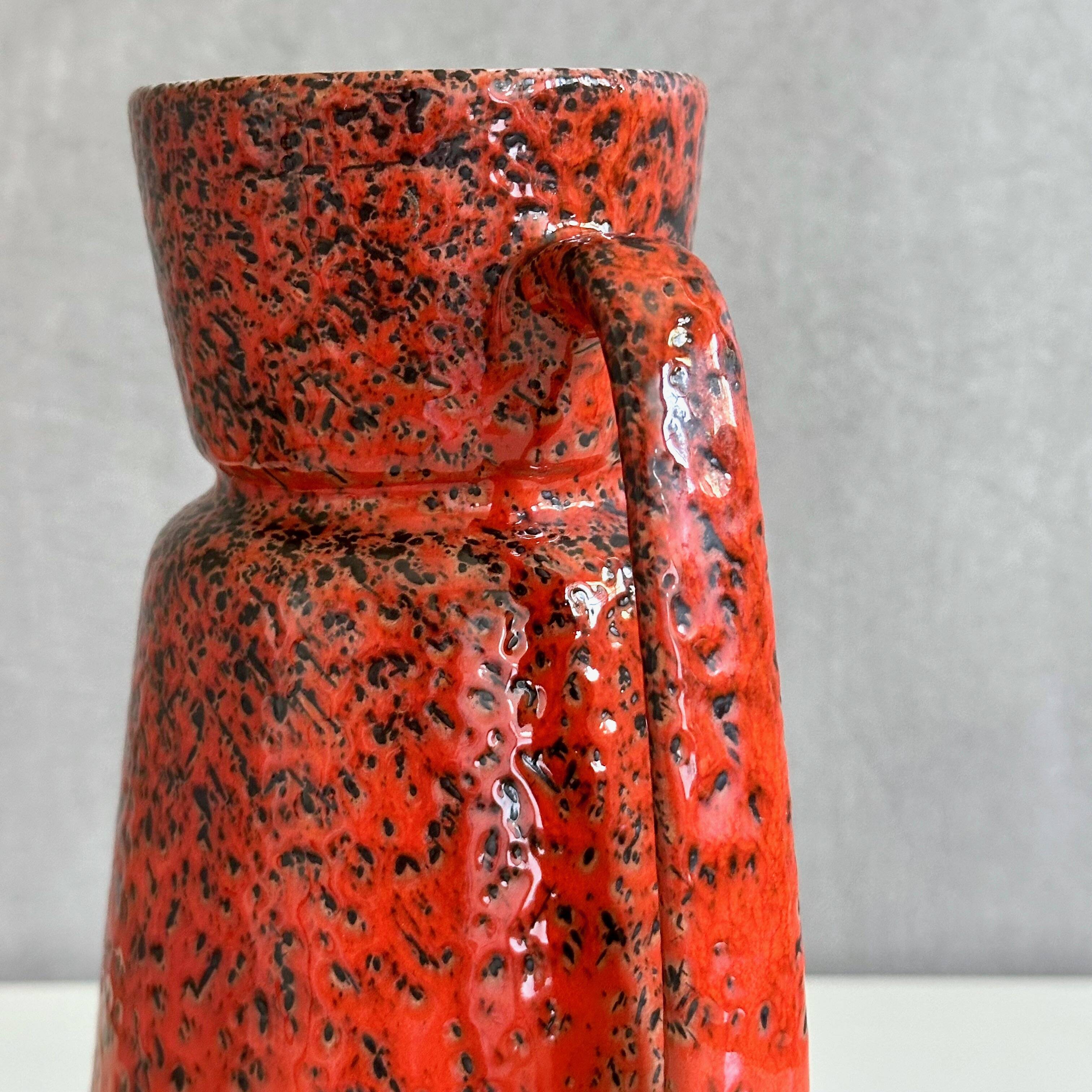 Red vintage vase Wächtersbach ceramics, jug vase, flower vase, ceramic vase