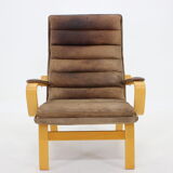 1970s Yngve Ekström "Contino" Leather Armachair,Sweden