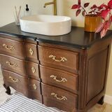Solid oak vanity unit in Louis XV style