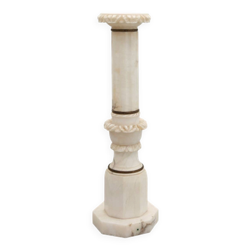 Colonne en marbre blanc sculpté avec des chapiteaux à rosace, Italie, vers 1900
