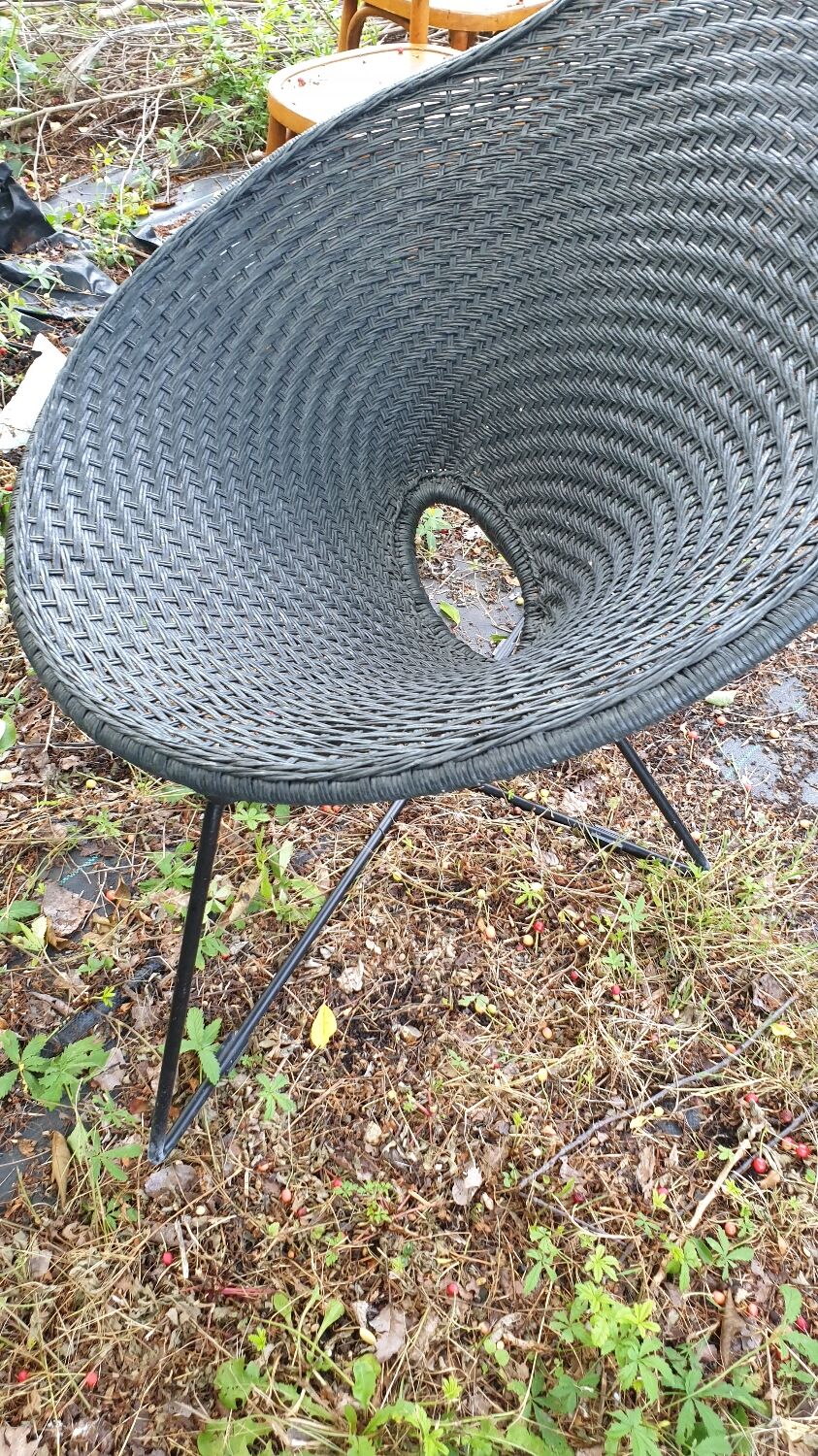 Garden armchair natural braiding