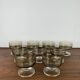 Set of 9 smoked glass champagne glasses, 1970