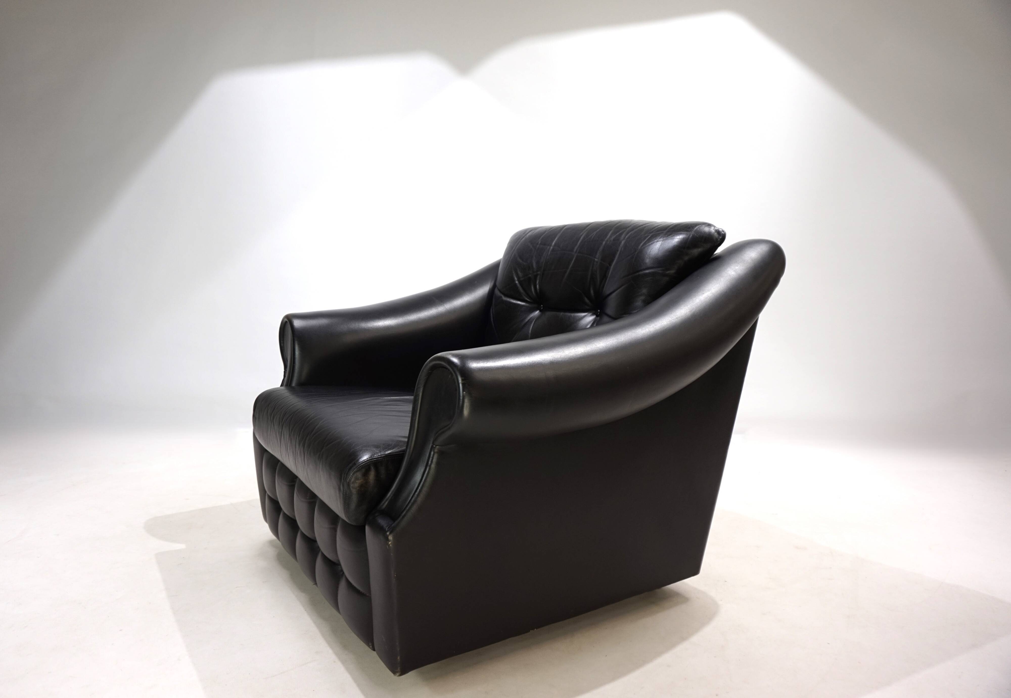 Fauteuil Art Déco en cuir, France 1960