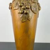 Art Nouveau vase in gilded ceramic and terracotta signed Desrousseaux France