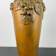 Art Nouveau vase in gilded ceramic and terracotta signed Desrousseaux France