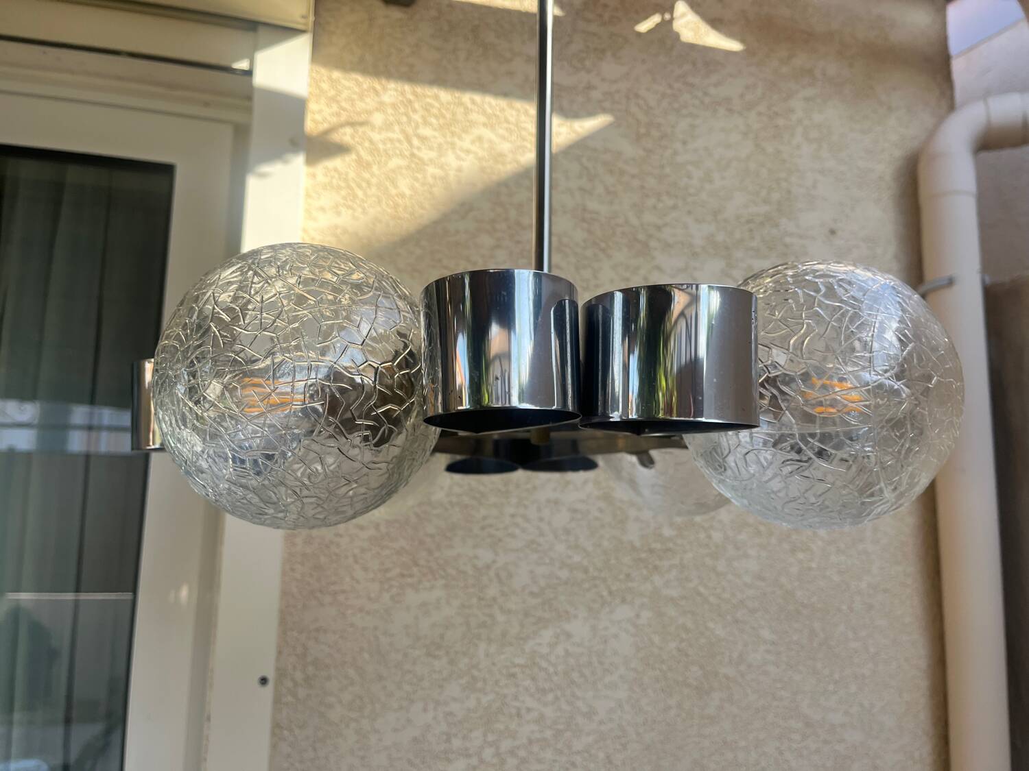 Chrome chandelier Space age 70s