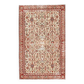 Vintage Turkish Oushak Handmade Wool Cotton Red Area Rug 134x220