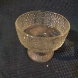 Cut chalice glass press mold sign old decor urchin art nouveau