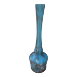 Art Nouveau vase in marbled Soliflore glass paste signed Jouvray