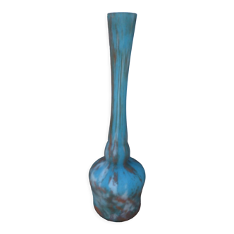 Art Nouveau vase in marbled Soliflore glass paste signed Jouvray
