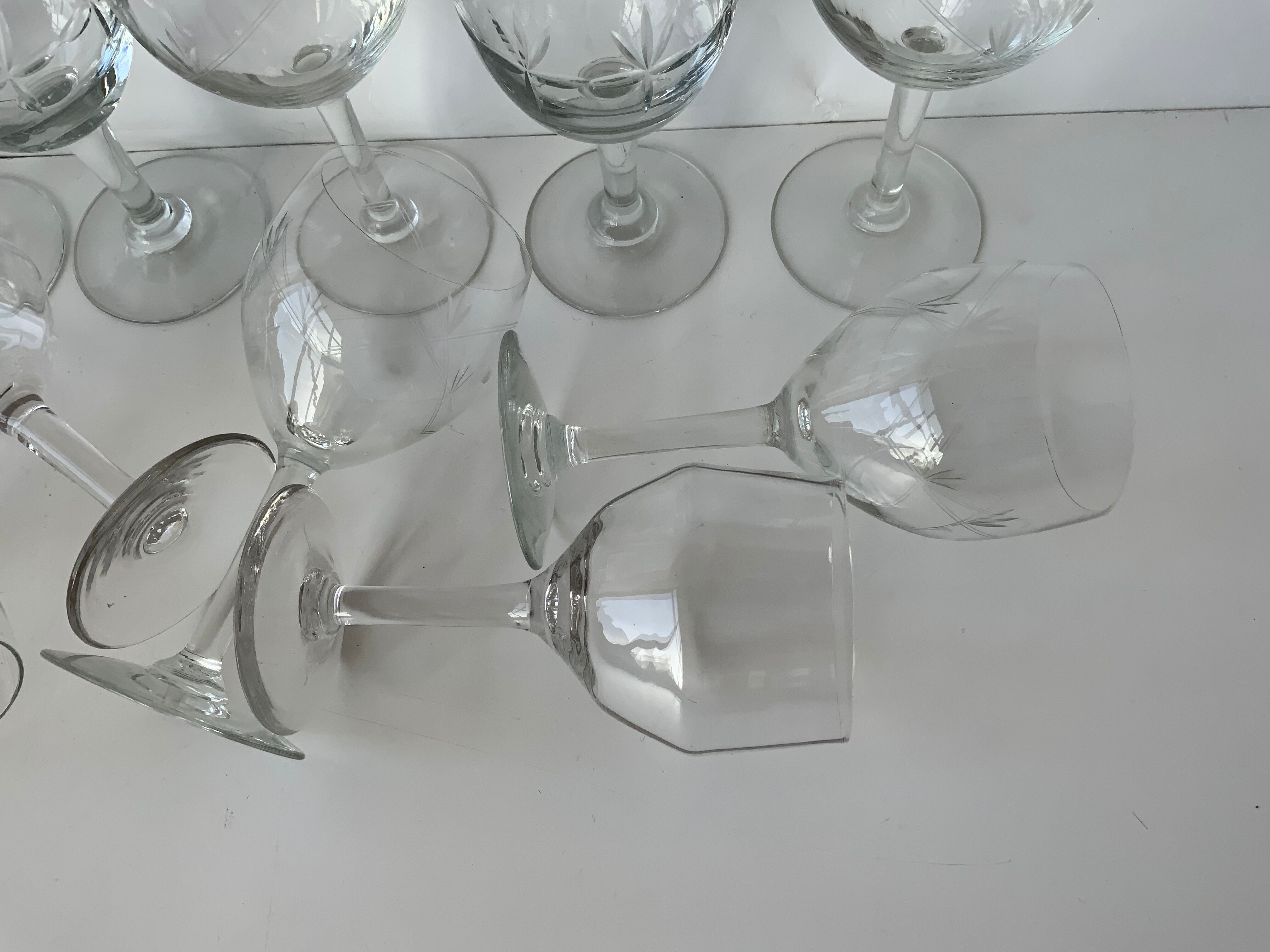 15 antique glasses mismatched