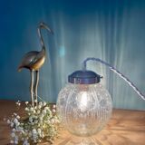 Vintage art deco glass globe portable lamp or table lamp