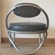 Metal and leather armchairs