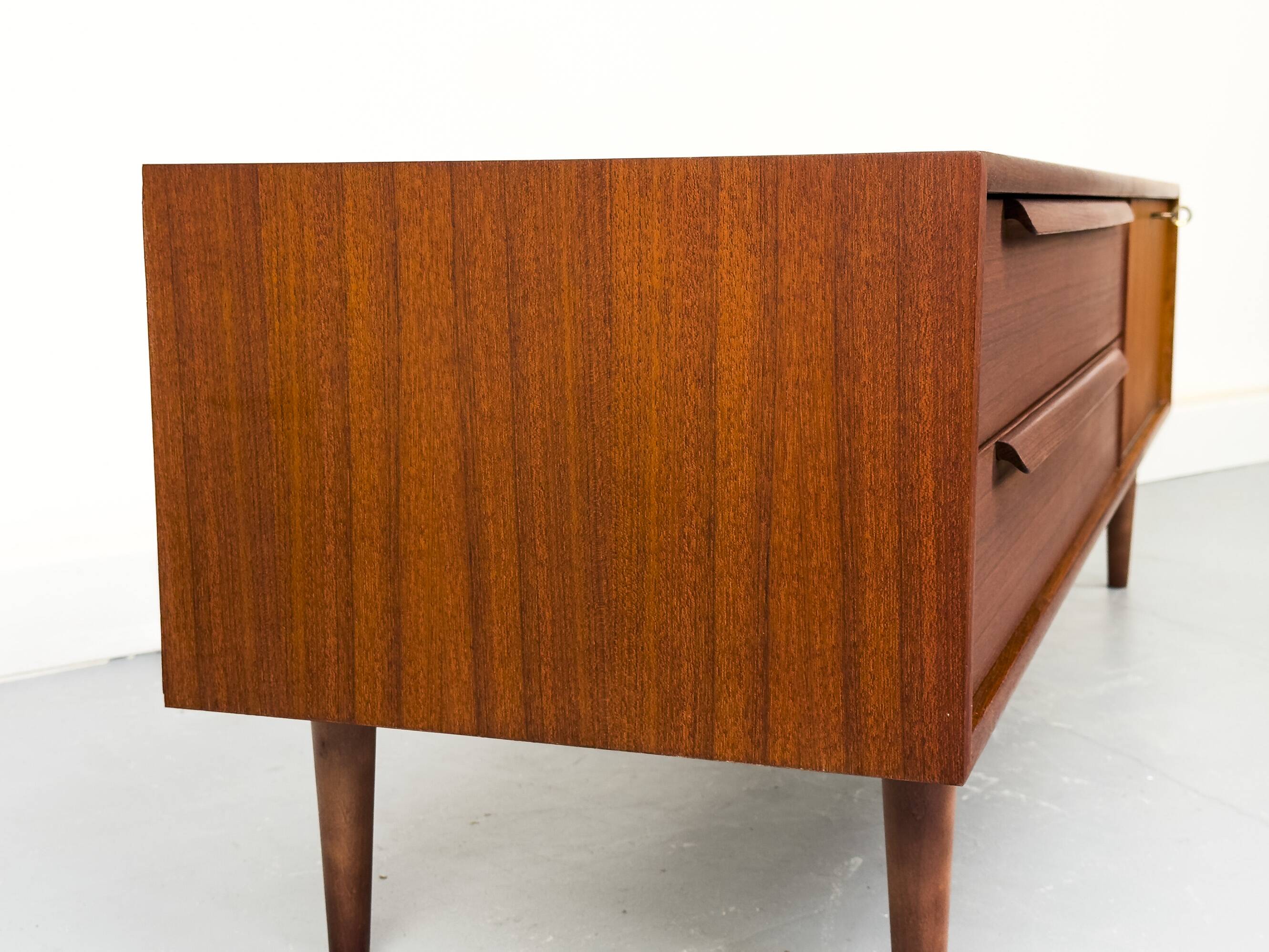 Teak lowboard with drawers from WK Möbel, 1960s