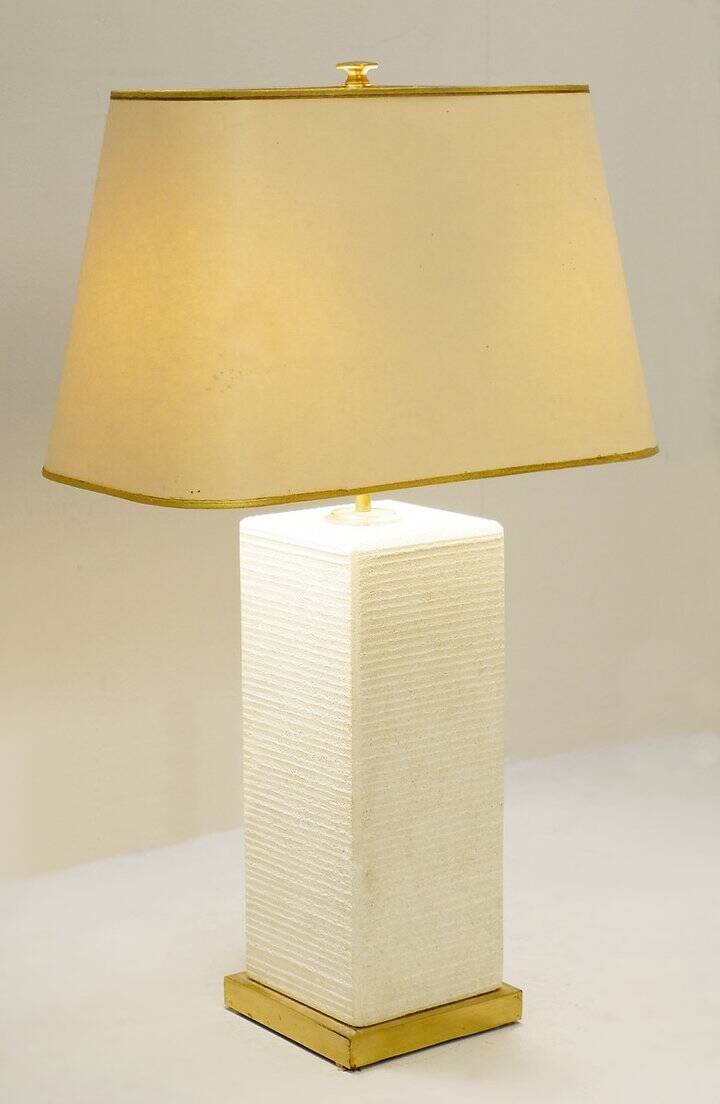 Natural "pierre de france" table lamp - 1970s