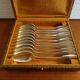 11 hallmarked Art Deco silver metal dessert/coffee spoons - 14.5 cm
