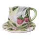 Slush cup and saucer with strawberry and leaf decoration Portugal