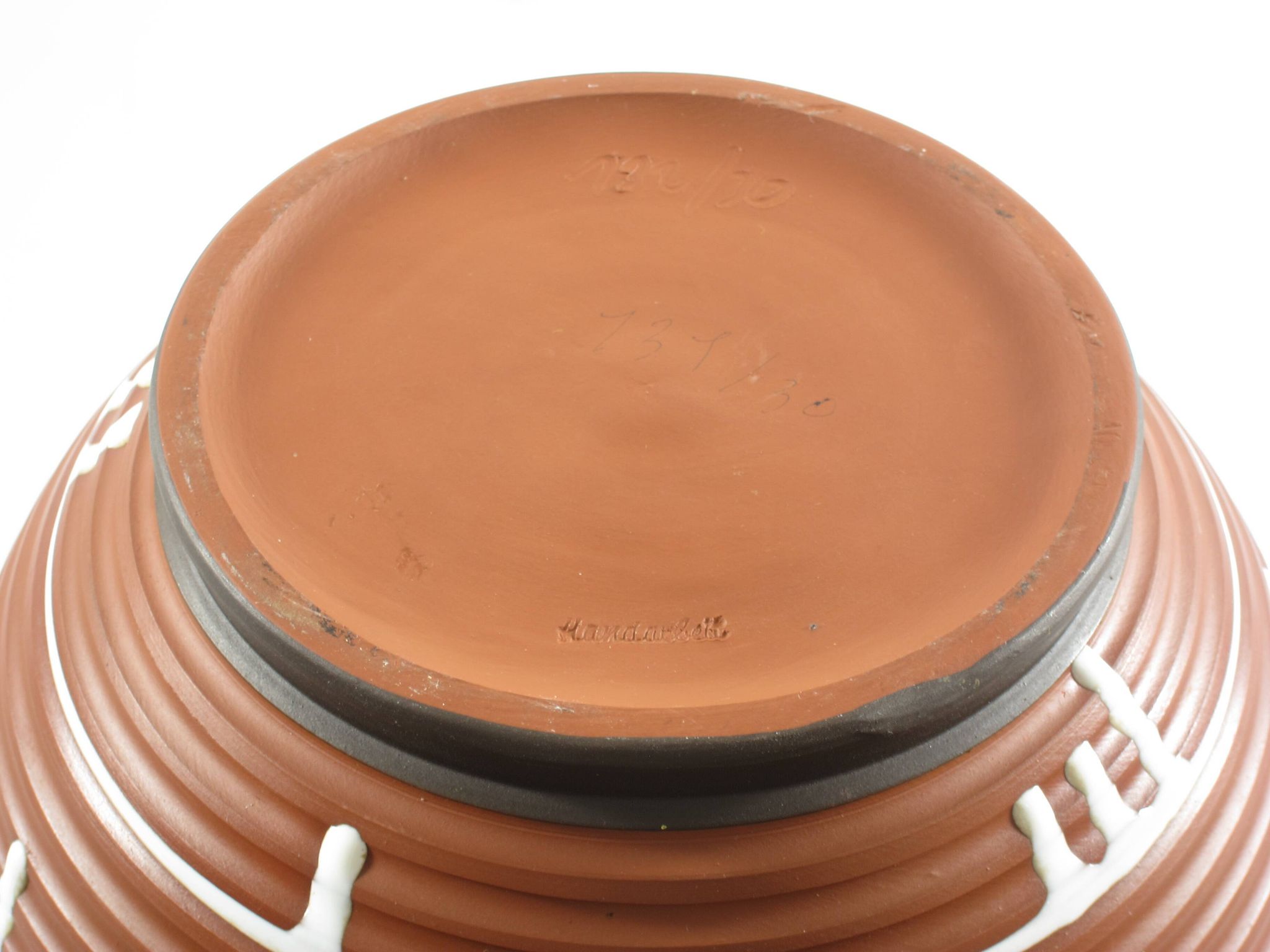 1950s Ceramic Vase with Brown & Black Drip Glaze