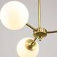 Italian Mid century Modern Chandelier in Brass and Opaline Glass, 1960s