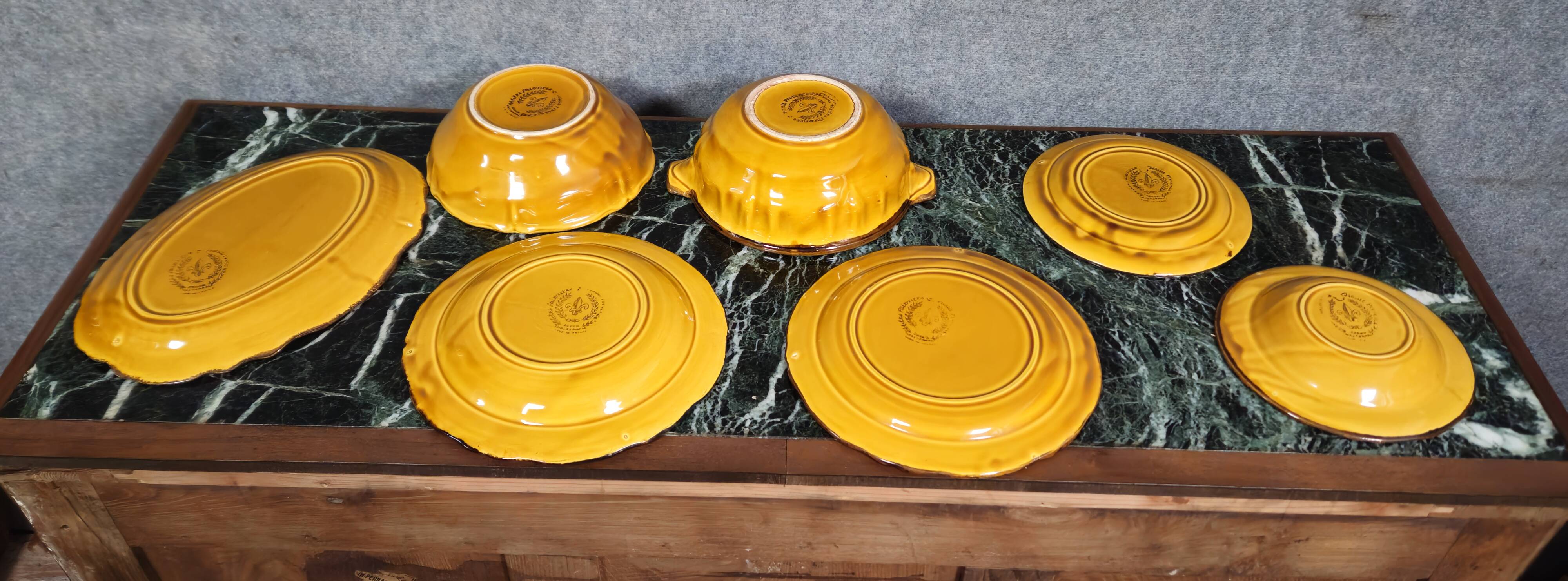 vintage ceramic tableware in yellow – Faience from Haute Provence