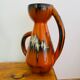 Orange vase 2 handles Vallauris
