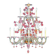 Luxury Pink and Transparent Venetian Murano Glass Chandelier