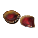 Four bowls free-form cups with French metal enamel