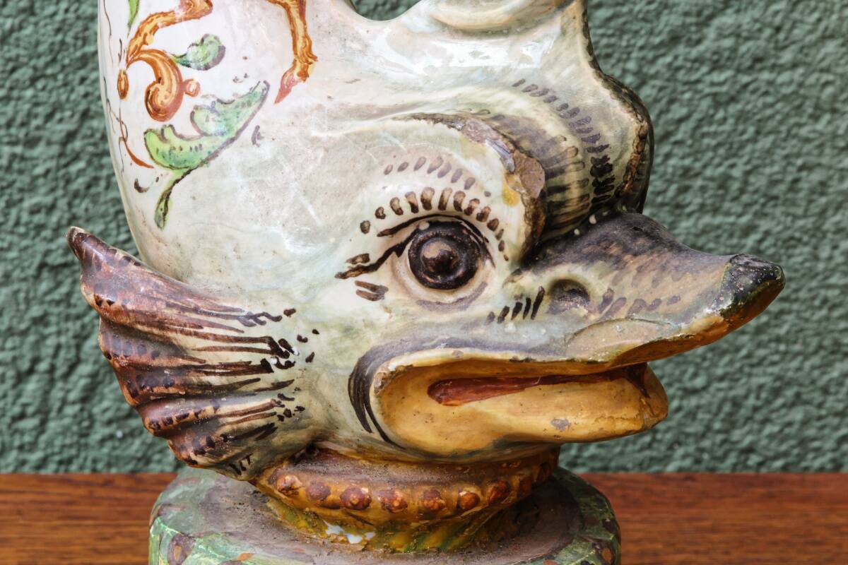 Aiguière dauphin, 19ème, style Renaissance, Molaroni Pesaro