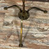 Pied de lampadaire vintage en fer, verre et laiton doré vers 1950