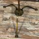 Vintage floor lamp foot in iron, glass and gilded brass circa 1950