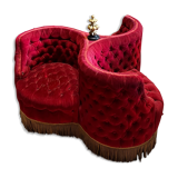 Indiscreet in red velvet and gilded wood from the Napoleon III period