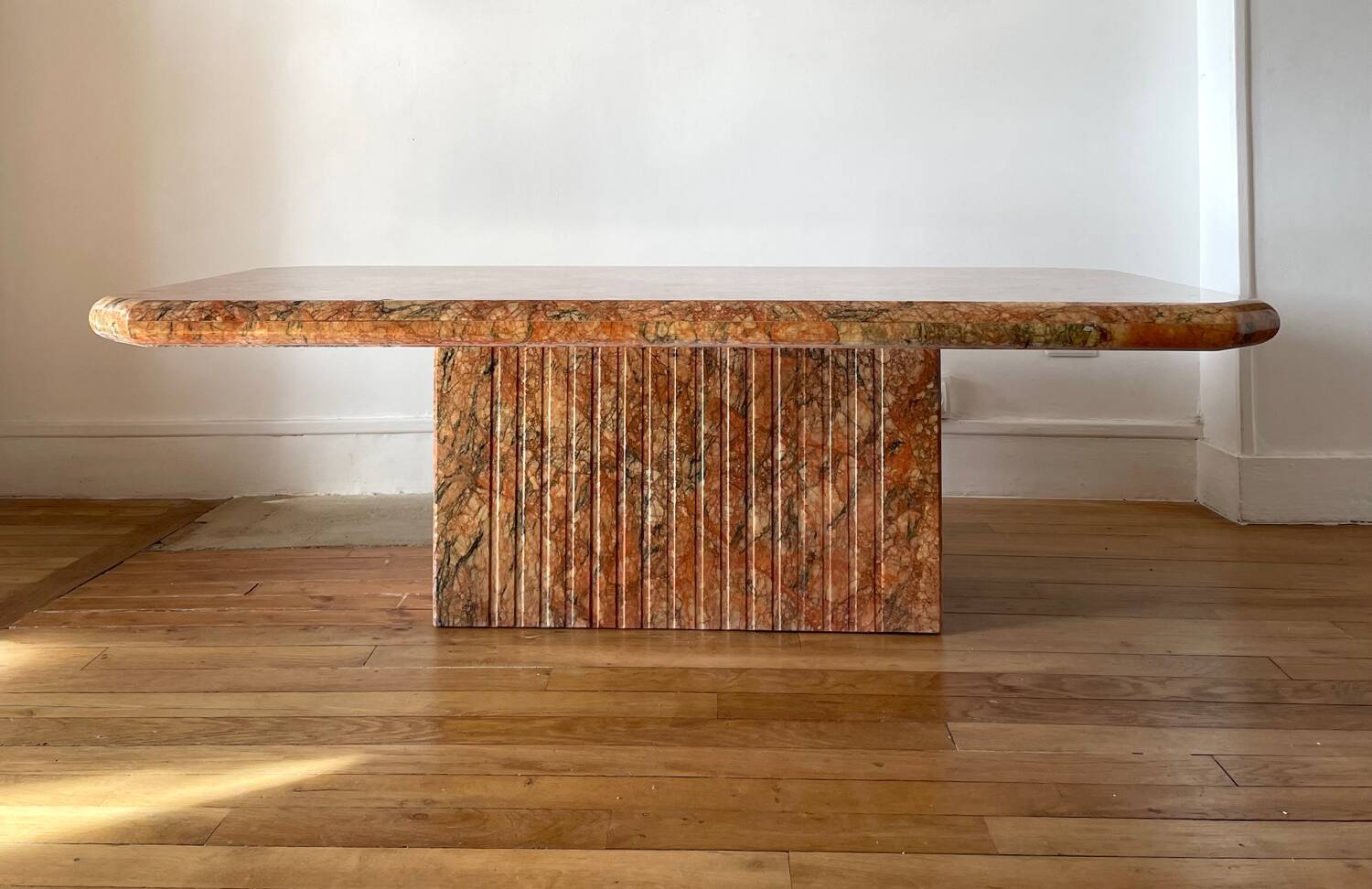 Pink marble coffee table