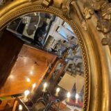 Louis xvi style mirror gilt wood with beveled glass leaf 19th c. period