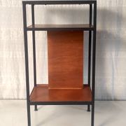 Table d’appoint moderniste métal et bois années 50-60