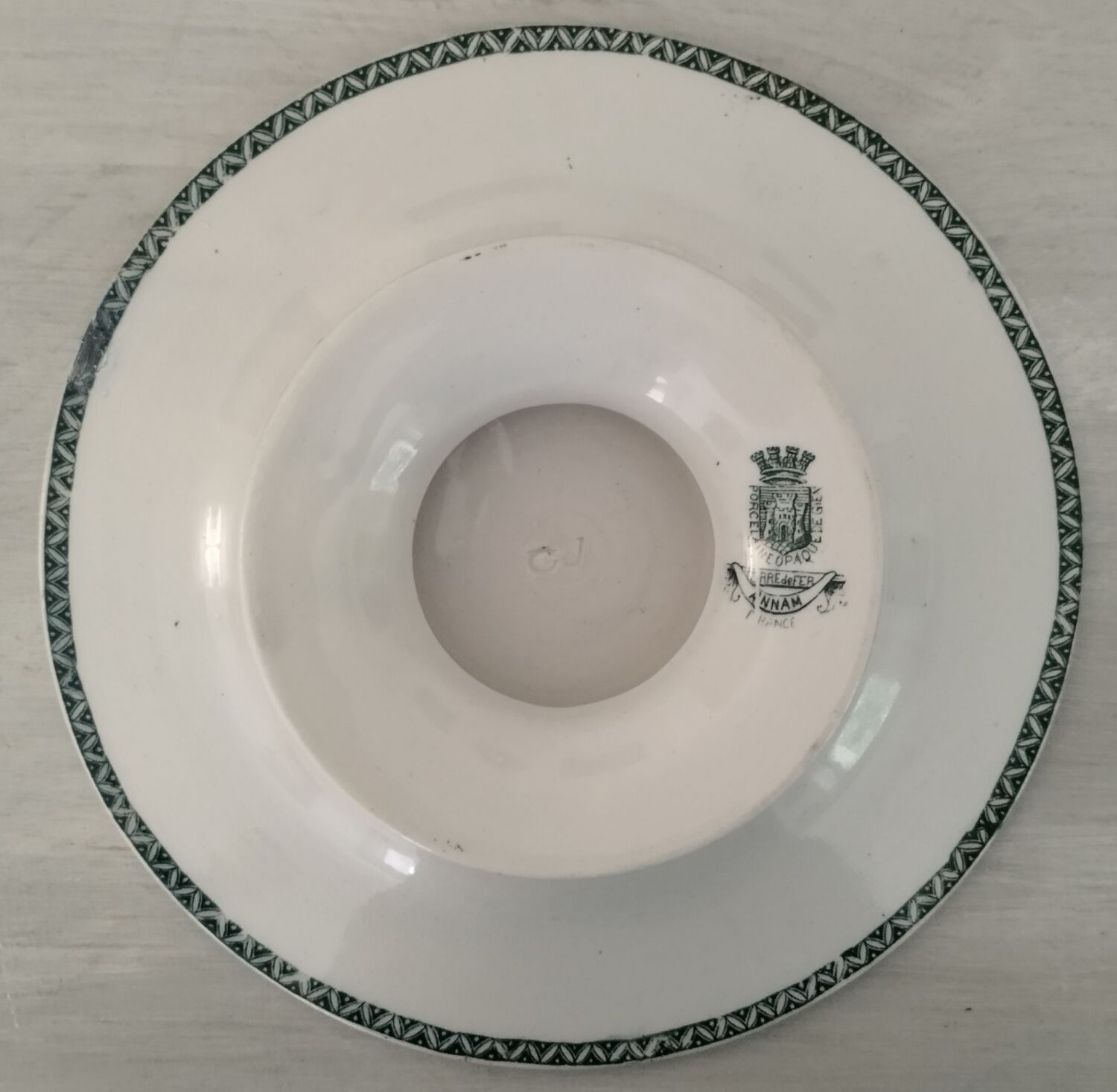 Plate foot shower porcelain opaque iron earth gien model annam