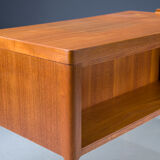 Asymmetrical Mid-Century Teak Desk with Bar, 1960s