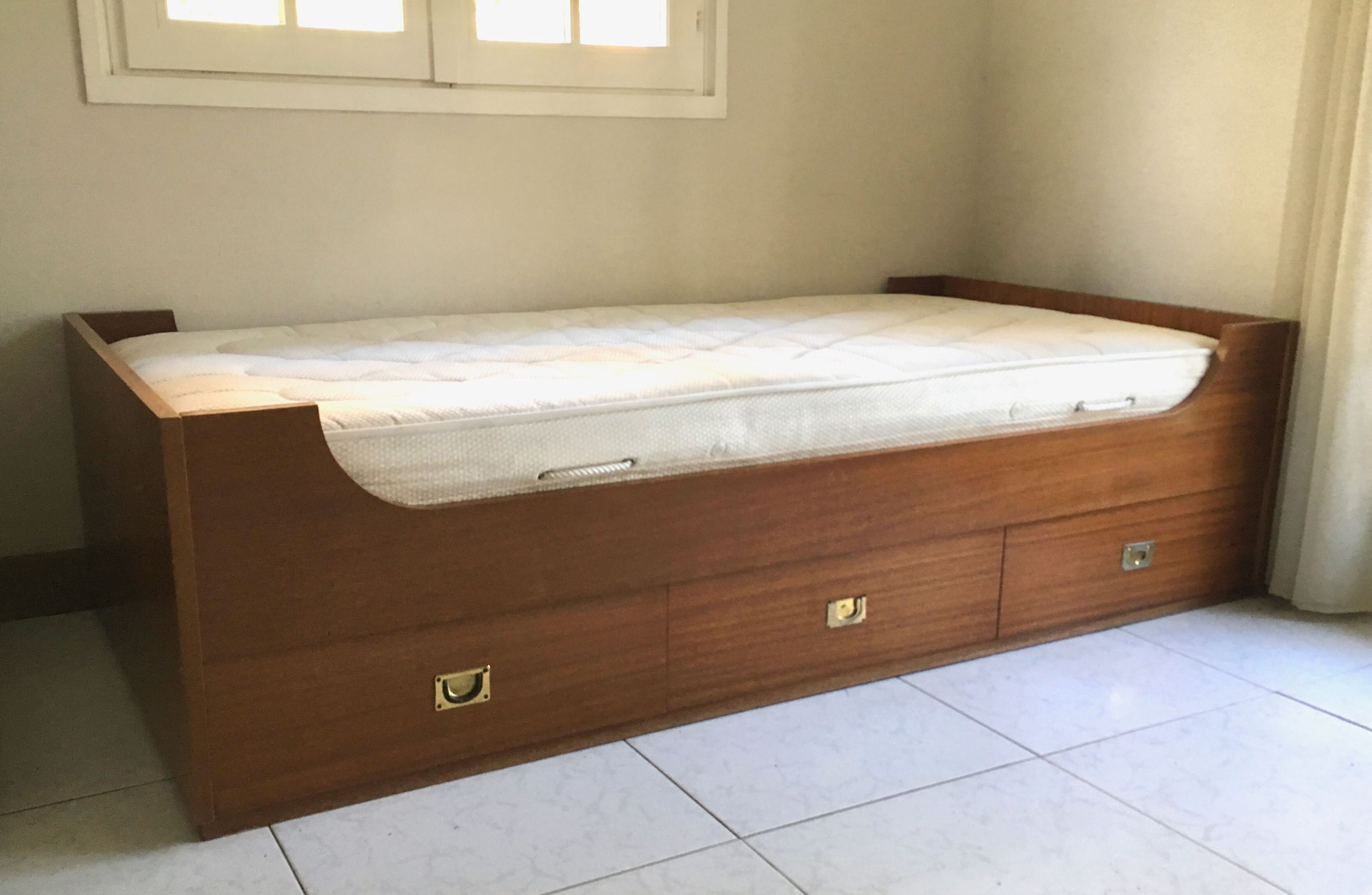 Scandinavian teak bed 70s-80s