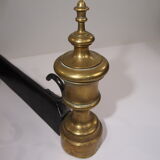 Pair Chenets vintage brass / old fireplace chenets