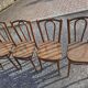 4 chaises de bistrot en bois courbé et cannage