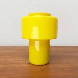 Mid-century yellow glass table lamp model 120 by Uno & Östen Kristiansson for Luxus, Vittsjö, Sweden, 1950s.