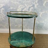 Small emerald green side table ALDO TURA, Italy 1960s