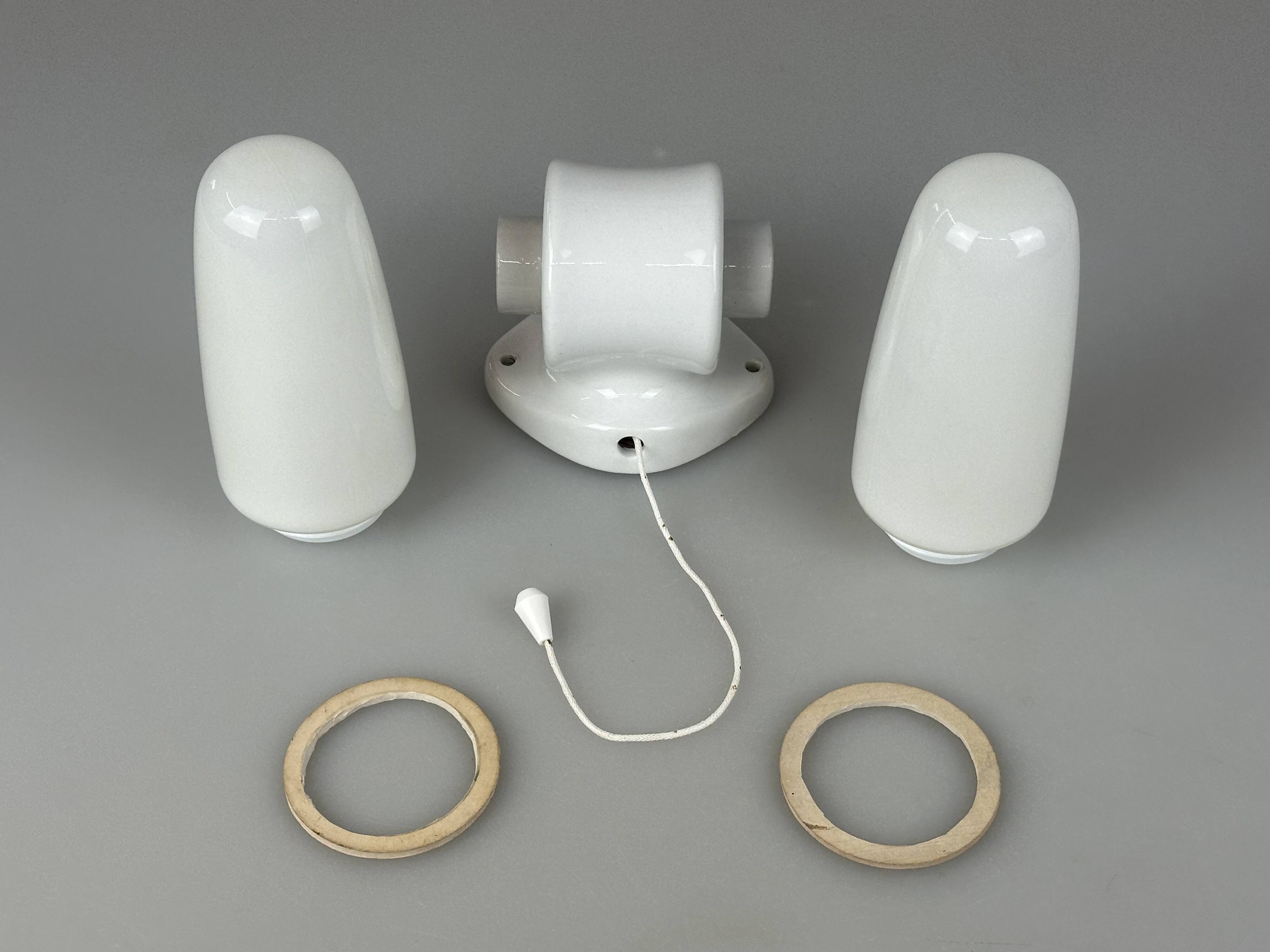 1950s and 1960s Ceramic Wall Lamp and Ceiling Light by Wilhelm Wagenfeld