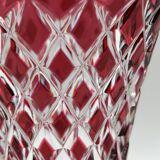 Val Saint-Lambert cut and red-lined crystal vase