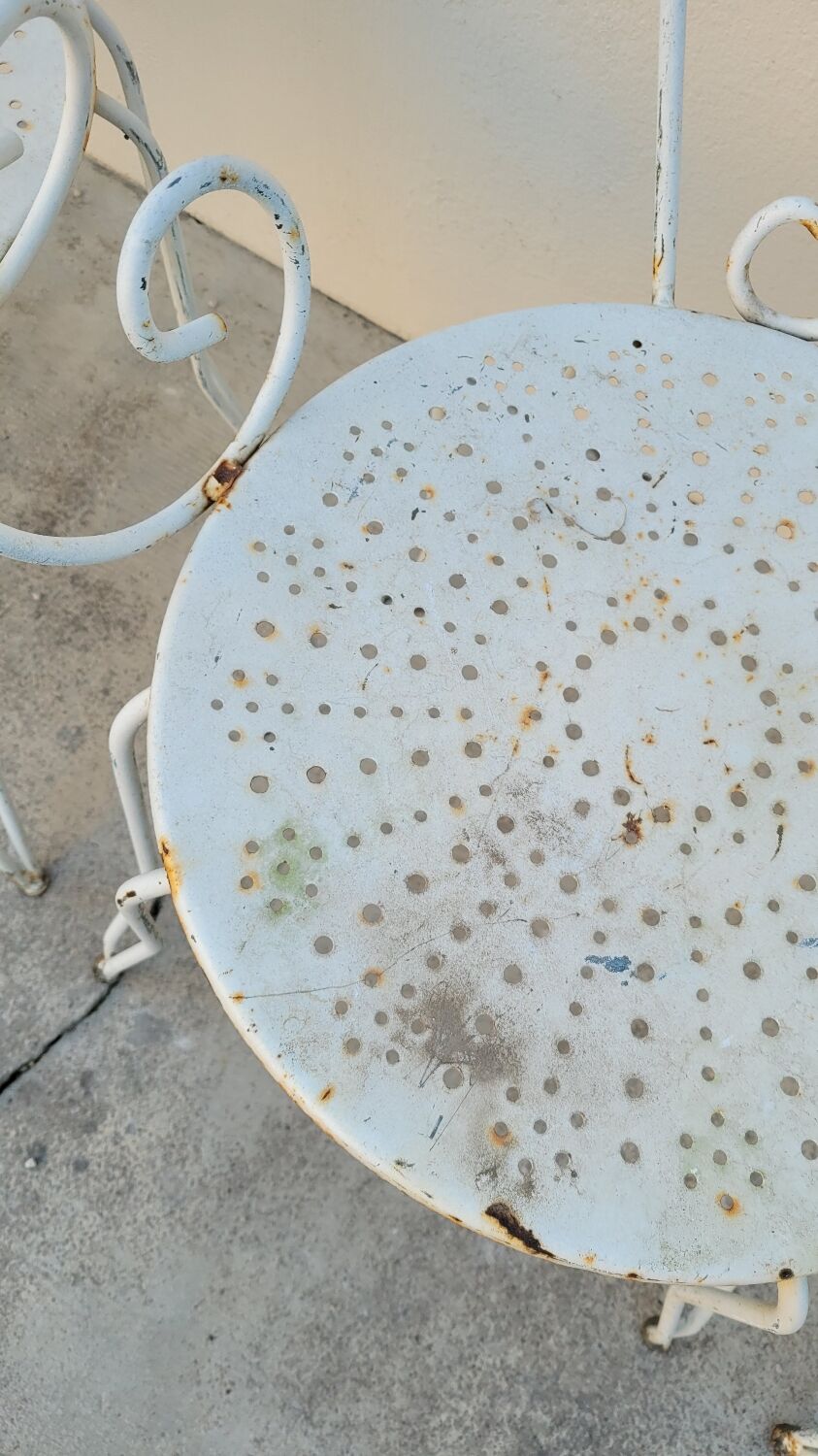 Salon de jardin série de 6 fauteuils en fer de jardin